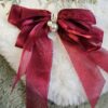 Hair clip bow pearl red