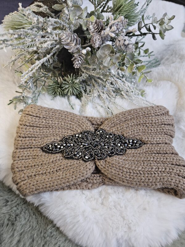 Knitted headband mocha