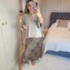 satin leopard skirt