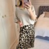 Satin skirt animal print