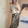 Satin skirt animal print