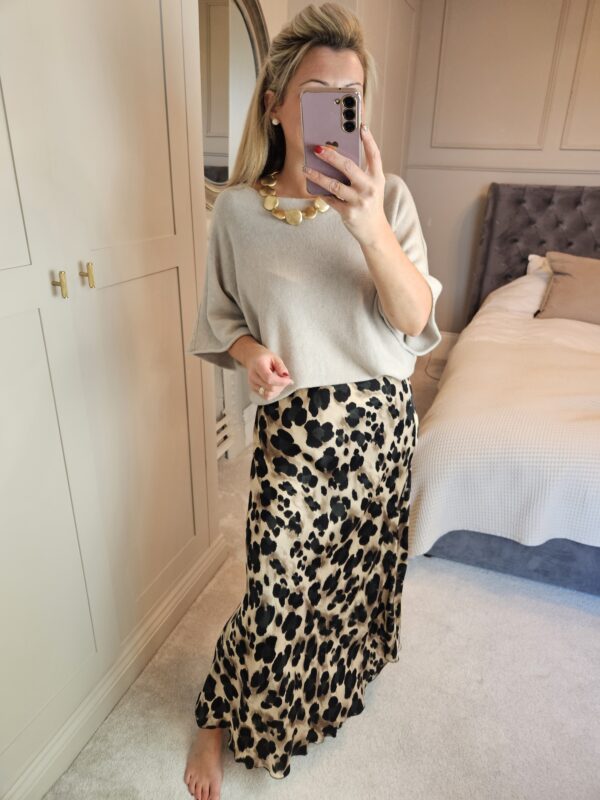 Satin skirt animal print