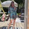short and blouse set green