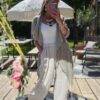 waterfall linen jacket taupe