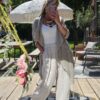 waterfall linen jacket taupe