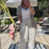 waterfall linen jacket taupe