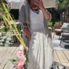 waterfall linen jacket taupe