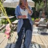 Linen trousers navy