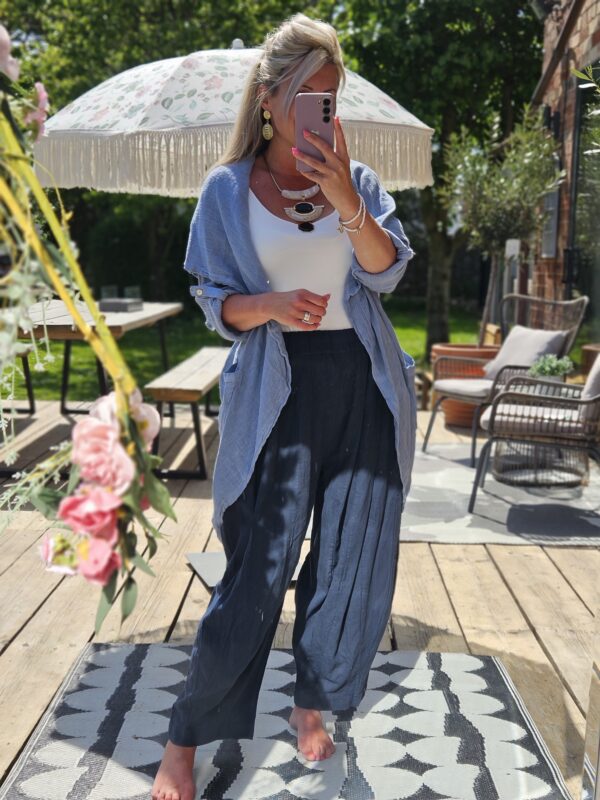 Linen trousers navy