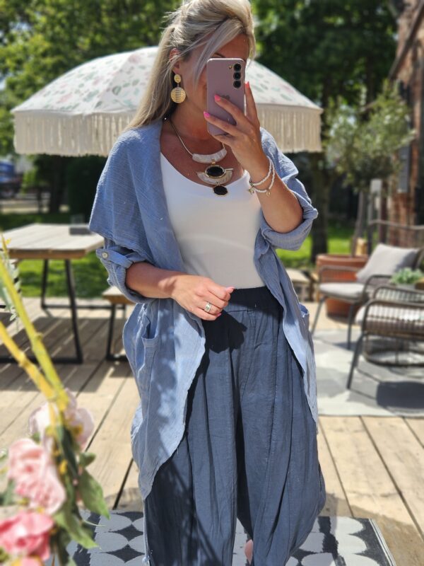 Linen trousers navy