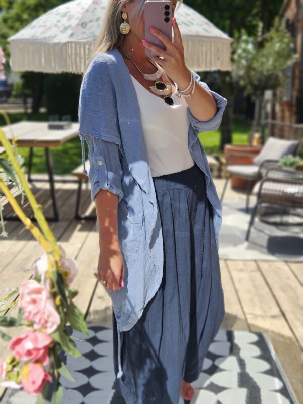 Linen trousers navy