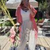 waterfall linen jacket coral