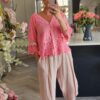 pink lace top