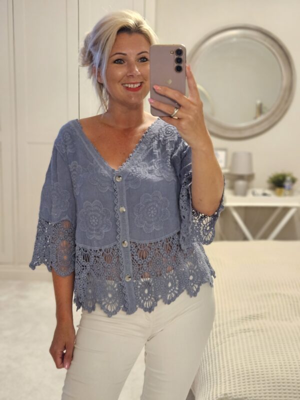 Light blue lace top