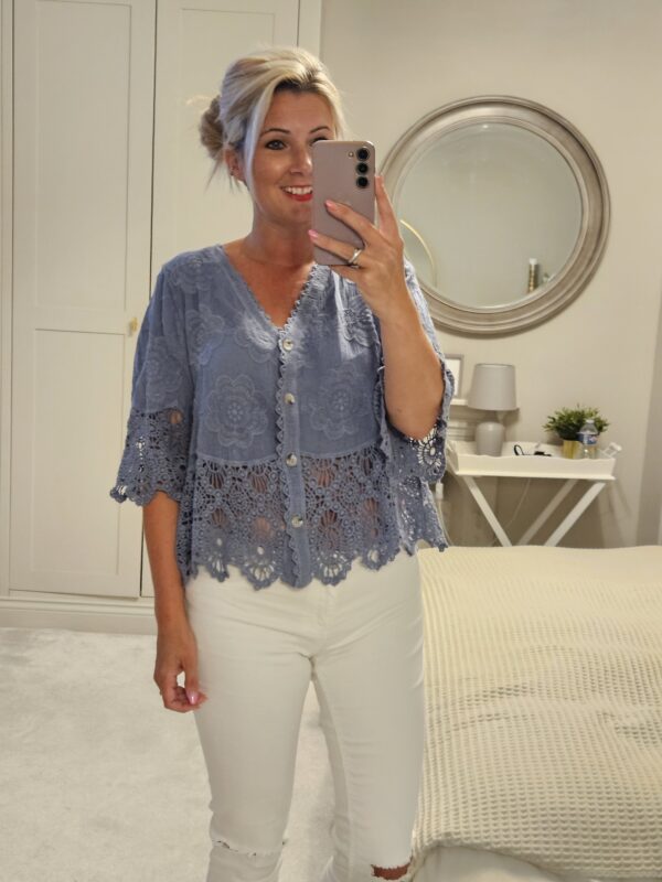 Light blue lace top