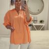 coral linen top