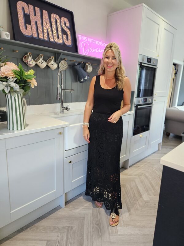 Black lace skirt