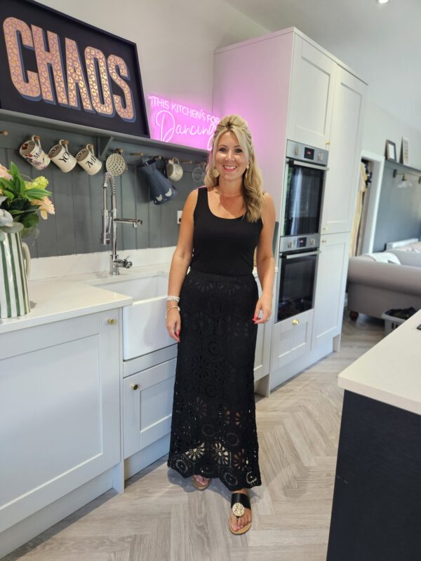 Black lace skirt