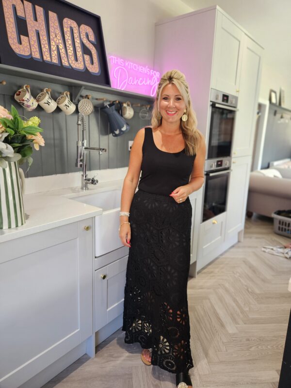 Black lace skirt