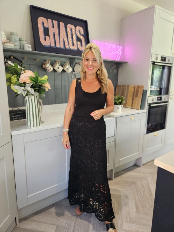 Black lace skirt