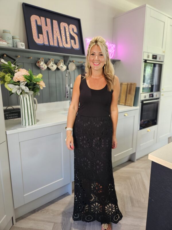 Black lace skirt