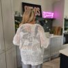 Crochet white cardigan