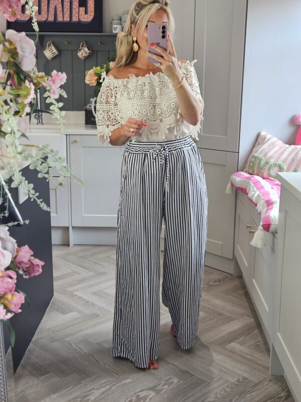 stripe trousers navy