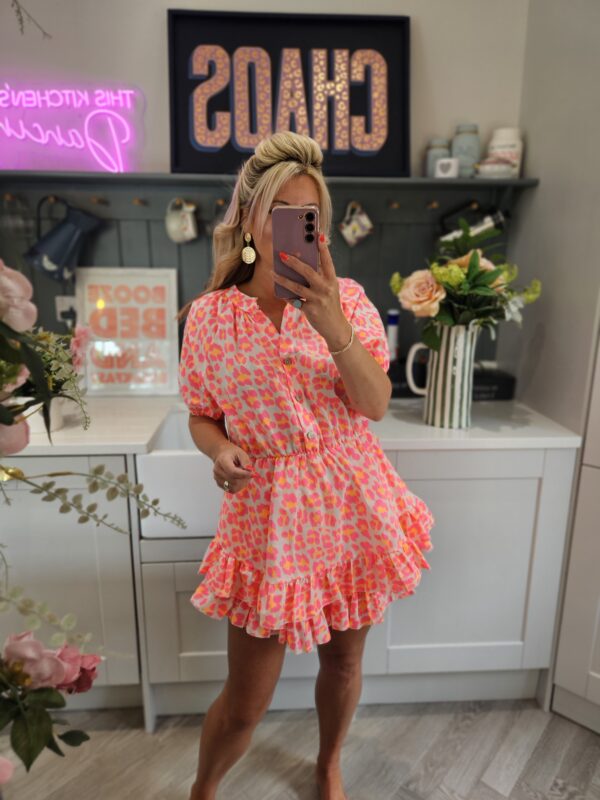 Neon leopard playsuit