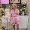 Neon leopard playsuit purple