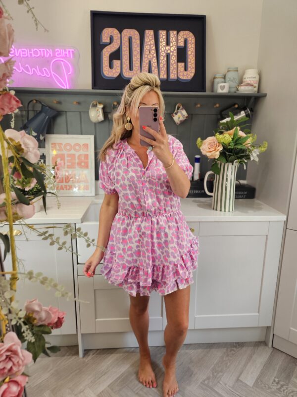 Neon leopard playsuit purple