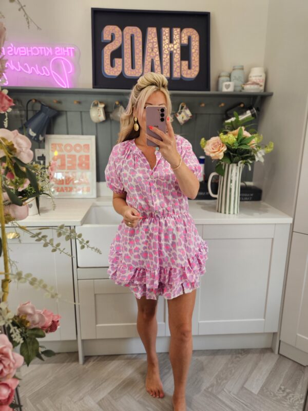 Neon leopard playsuit purple