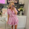 Neon leopard playsuit purple