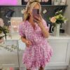Neon leopard playsuit purple