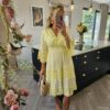 Yellow lace dress