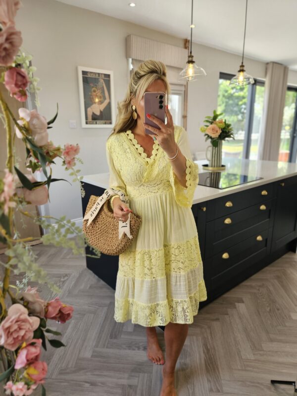 Yellow lace dress