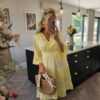 Yellow lace dress
