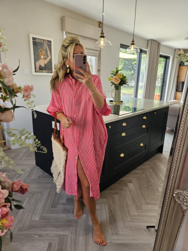 Stripe shirt dress