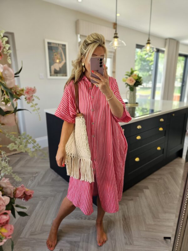 Stripe shirt dress