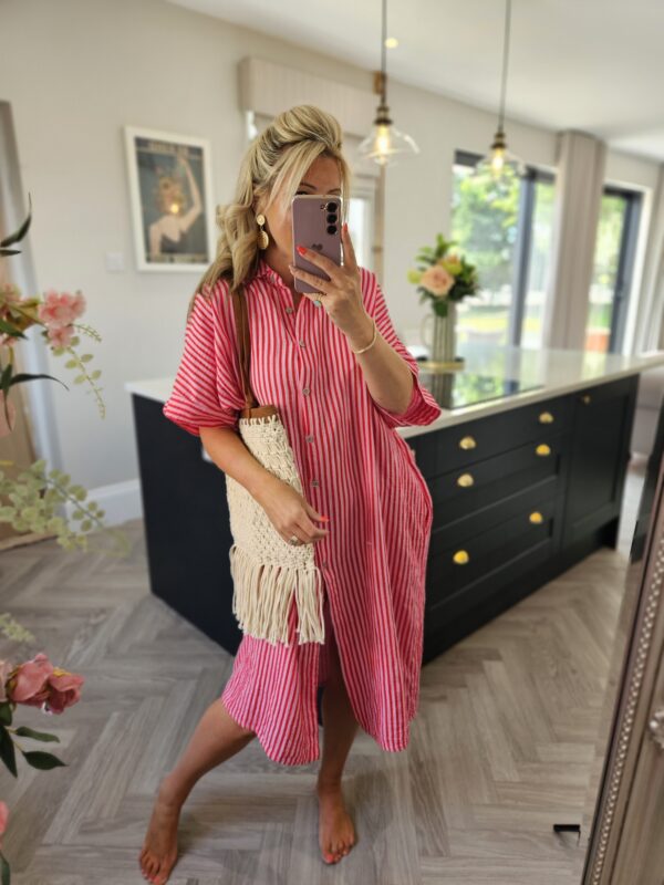 Stripe shirt dress
