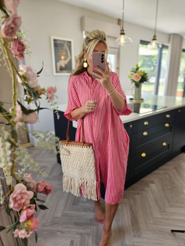 Stripe shirt dress