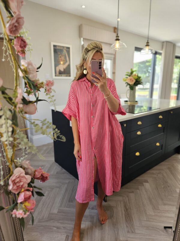 Stripe shirt dress