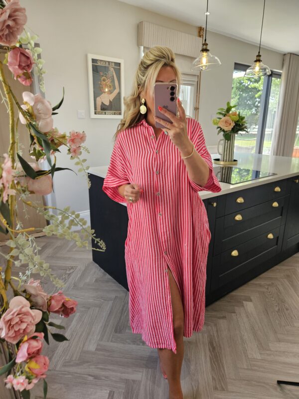 Stripe shirt dress