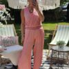 coral jumpsuit