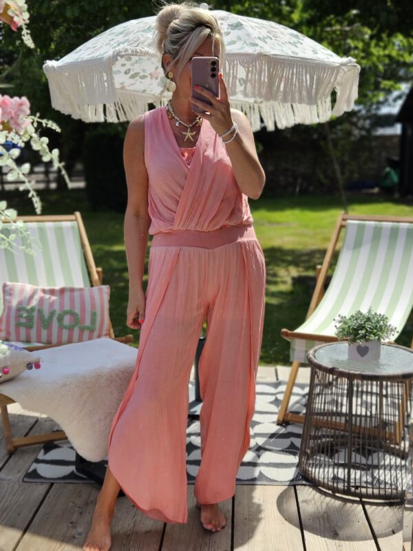 coral jumpsuit