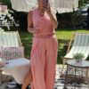 coral jumpsuit