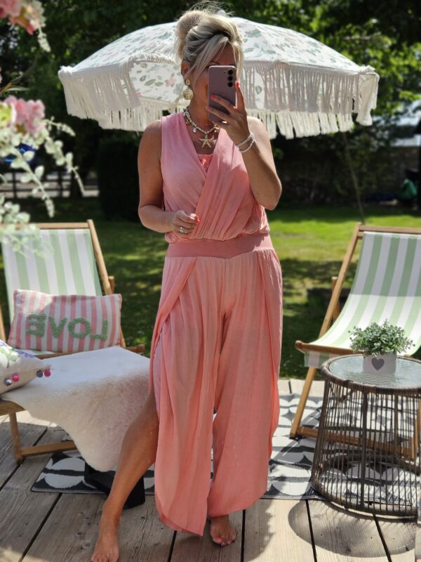 coral jumpsuit