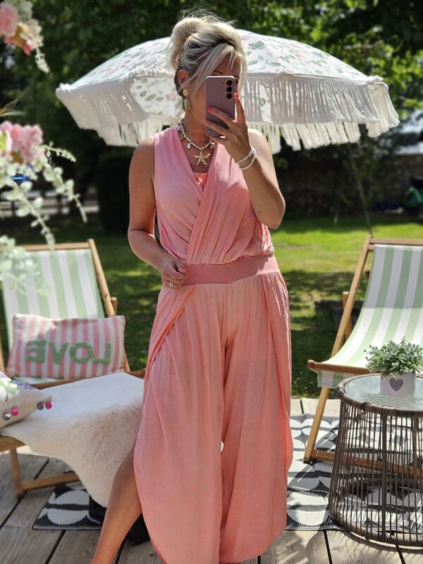 coral jumpsuit