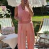 coral jumpsuit