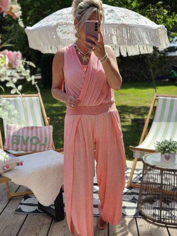 coral jumpsuit