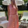 coral jumpsuit